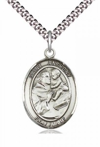 Men's Pewter Oval St. Anthony of Padua Medal [BLPW006]