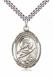 Men's Pewter Oval St. Perpetua Medal [BLPW271]