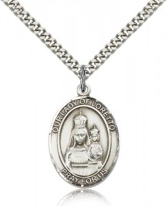 Our Lady of Loretto Medal, Sterling Silver, Large [BL0369]