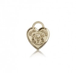 Communion Heart Medal, 14 Karat Gold [BL5570]