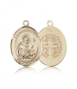 St. Benedict Medal, 14 Karat Gold, Large [BL0870]