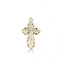 St. Olga Cross Pendant, 14 Karat Gold [BL4337]