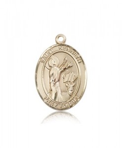 St. Kenneth Medal, 14 Karat Gold, Large [BL2538]