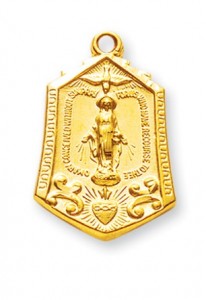 Miraculous Necklace with Heart, 16 Karat Gold Over Sterling Silver with Chain [HMR0381]