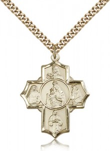 Mt Carmel 4 Way Cross Pendant, Gold Filled [BL6502]