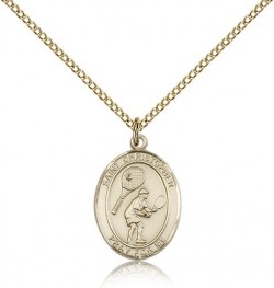 St. Christopher Tennis Medal, Gold Filled, Medium [BL1459]