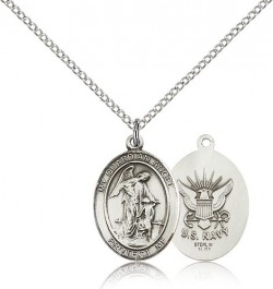 Guardian Angel Navy Medal, Sterling Silver, Medium [BL0148]