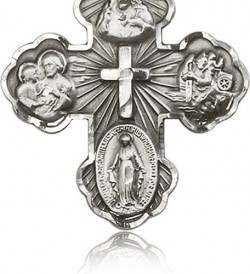 5 Way Cross Pendant, Sterling Silver [BL6370]