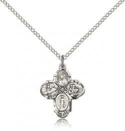 4 Way Cross Pendant, Sterling Silver [BL6364]