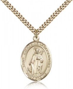 St. Catherine of Alexandria Medal, Gold Filled, Large [BL1030]