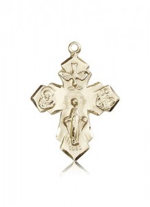 4 Way Cross Pendant, 14 Karat Gold [BL4098]
