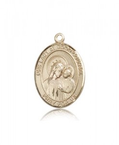 Our Lady of Good Counsel Medal, 14 Karat Gold, Large [BL0291]