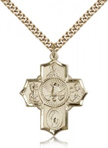5 Way Cross Pendant, Gold Filled [BL6466]