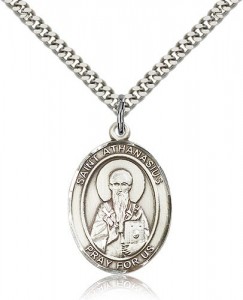 St. Athanasius Medal, Sterling Silver, Large [BL0795]