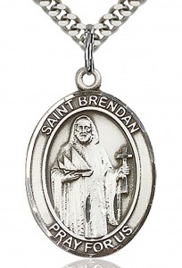 St. Brendan the Navigator Medal, Sterling Silver, Large [BL0957]