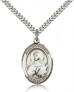 St. Dorothy Medal, Sterling Silver, Large [BL1616]