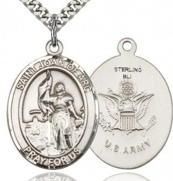 St. Joan of Arc Army Medal, Sterling Silver, Large [BL2226]