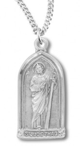Women's Sterling Silver Saint Jude Gothic Necklace with Chain Options [HMR0727]