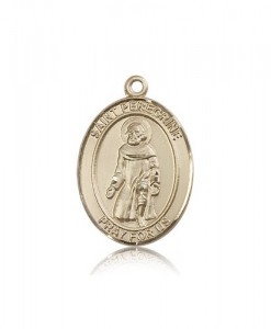 St. Peregrine Laziosi Medal, 14 Karat Gold, Large [BL3033]