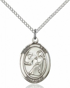 Women's Pewter Oval St. Luke the Apostle Medal [BLPW489]